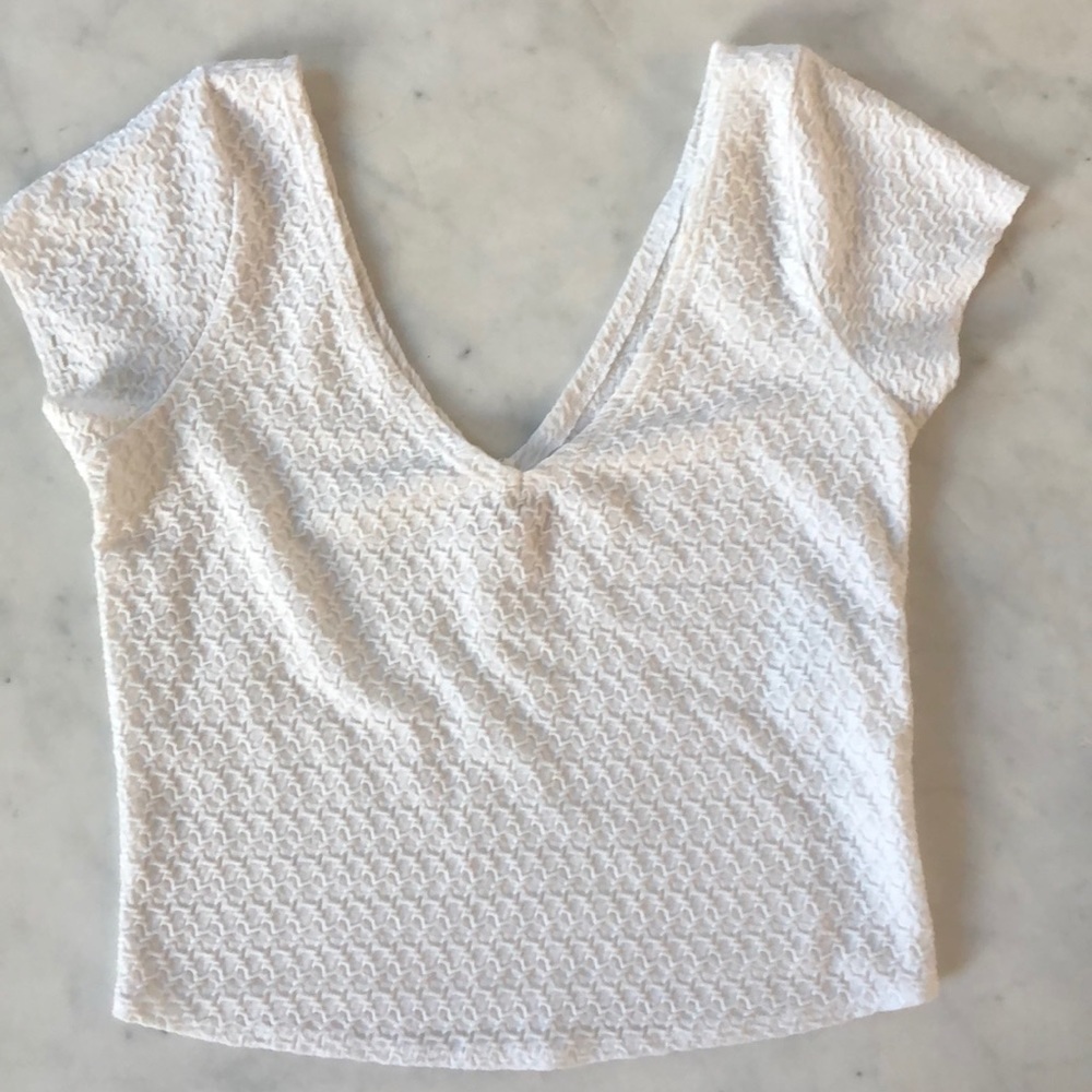 Hollister fitted v-neck/cap sleeve top